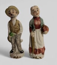 VTG, Eldery Farmer Holding Carrots & Lady w/Basket, Home Interiors 2-Figurines picture