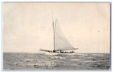 1908 Greetings From Atlantic City Sailing Boat Passenger New Jersey NJ Postcard picture