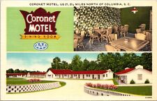 Linen Postcard Coronet Motel in Columbia, South Carolina picture