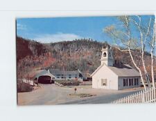 Postcard Covered Bridge & Church New Hampshire USA picture