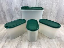 Tupperware Modular Mates Oval 4 Containers Green Tops W/Pour Seals USA picture