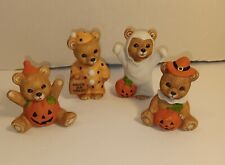 vintage homco halloween fall bear figurines Set Of 4 5311 picture