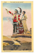 Out Where The West Begins Postcard Native American Indians picture