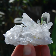 3in 120g Twin Flame Chlorite Quartz Crystal Cluster, Optical Starburst, Corinto, picture