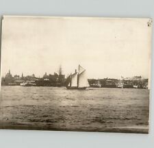 BOAT Sails On EAST RIVER Waterfront NEW YORK CITY Shipping 1875 Press Photo picture
