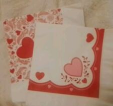Two Vintage Valentine Paper Napkins: Decoupage - Hearts, Love, Red, White picture