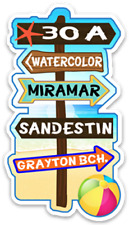  30 A FLORIDA Watercolor Miramar Sandestin Grayton Beach DECAL STICKER 3.75