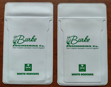 2 Identical Vinyl Advertising Pocket Protectors Burke Engineering Co. NOS. VTG picture