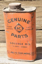 Vintage Allis Chalmers Genuine Parts Soluble Farm Tractor Oil Advertising Can picture
