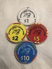 Set Of (4) Running Aces Harness Racetrack & Casino Chips, Columbus Minnesota picture