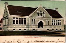 Augusta Maine Public Library Posted 1907 Vintage Postcard  picture