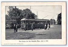 c1910 Trolley Car First Service Car Into Brimfield MA Unposted Postcard picture