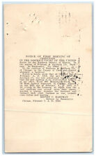 1918 Notice of First Meeting of Creditors Sidney Eastman Chicago IL Postal Card picture