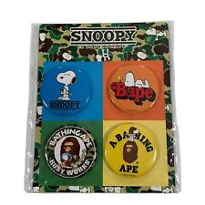 A Bathing Ape Bape Peanuts Snoopy & Woodstock Multi Color 2014 Pin Set picture