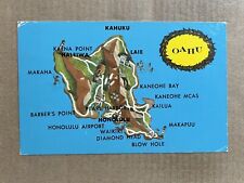 Postcard Oahu HI Hawaii Island Pictorial Map Vintage PC picture