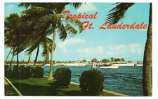 Fort Lauderdale Florida FL Postcard Boats Waterway Palms picture