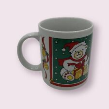 Vtg 80s Christmas Mug Teddy Bear with Gift Box Holiday Ceramic Coffee Cup 1988 picture