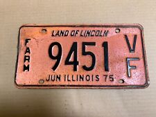 1975 Illinois FARM Vehicle License Plate # 9451 VF Expired picture