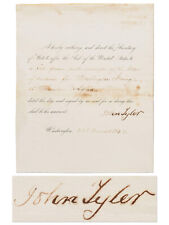 John Tyler 1842 Document Signed as President - Appointing Washington Irving picture