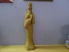 Hand Carved Wood Statue Figurine Woman Carrying jug Israel - Signed Uri Roth picture