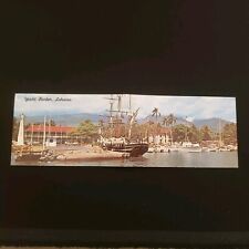 Yacht Harbor Lahaina Maui Double Wide Folding Panorama Postcard picture