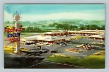 Natchez MS, Aerial View, Albert Pick Motel, Pool, Mississippi Vintage Postcard picture