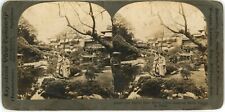 c1900's Real Photo Stereoview Idyllic Spot Where Little Japanese Maids Delight picture