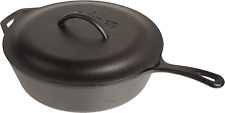 Lodge Pre-Seasoned Cast Deep Skillet with Iron Cover and Assist Handle, 5 Quart, picture