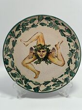 Vintage / Antique Rare Sicilian Trinacria Medusa Hand Painted Wall Hanging Plate picture