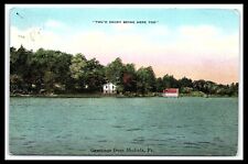 Shohola PA Greetings Linen Postcard Scenic View Posted 1943       pc305 picture