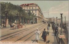 Boulevard de la Republique et Square Bresson Alger Algeria Postcard picture
