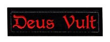 Deus Vult christian Templar Knight in God Wills Hook Patch (3.75 X 1.0) RD/BLK picture