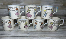 Vintage Monday's Tuesday's Child Nursery Rhyme Mug Complete Set 7 N-374 by Brody picture