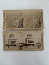 Antique Stereoview Cards Birdseye View New York City World Building Grant Tomb picture