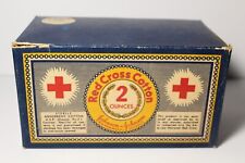 WWII WW2 Era 1940s Vintage Red Cross Cotton Original Box Johnson & Johnson USA picture