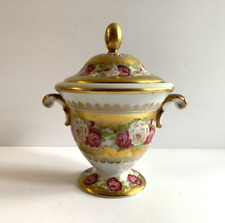 Antique RW Bavaria Germany Gold Gilded Roses Porcelain Urn Apothecary Jar w/ Lid picture