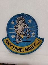 ANYTIME, BABY- USA Military Tomcat Patch 3”  Pre-owned  picture