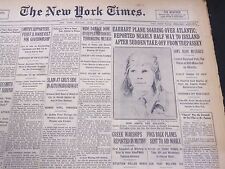 1928 JUNE 18 NEW YORK TIMES - EARHART PLANE SOARING OVER ATLANTIC - NT 5345 picture