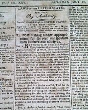 (2) President GEORGE WASHINGTON Acts of Congress Script Signed 1796 Newspaper picture
