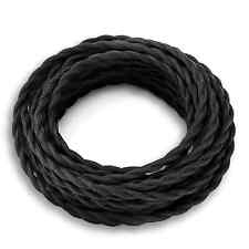 28 Ft Black Twisted Cloth Covered Wire Vintage Antique Lamp Cord Electrical Wire picture