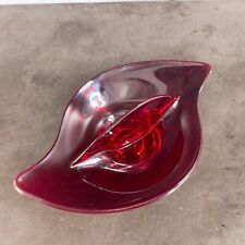 Vintage Viking Glass Ruby Red Divided Dish Bowl Red Glass Atomic Mid Century picture