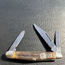 VINAGE STAG HANDLE GERMAN BOKER POCKET KNIFE picture