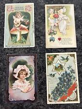 Early 1900s vintage antique postcards Valentine’s Day 4 Card Lot picture