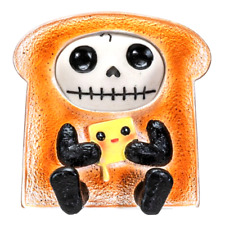 ✿ New FURRYBONES Skull Figurine FRENCH TOAST Butter Doll Bread Breakfast Foodie picture