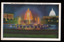 WASHINGTON DC 1937 Beautiful Fountain Capitol Plaza by Night postcard picture
