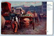 Greater New York NY Postcard Morning Gansevoort Market c1910 Oilette Tuck Art picture