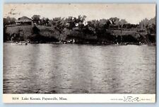 Paynesville Minnesota MN Postcard Lake Koronis Birds Eye View Canoeing Boat 1907 picture