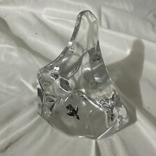 The Franklin Mint  Penguin Sliding Down Crystal Iceberg Paperweight 1987 picture