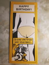VTG 1973 Birthday Card. PEPPERMINT stick. ADULT Humor Funny. Get into your pants picture