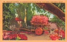 San Diego CA, Mexican Carreta Ramona's Marriage Old Town, Vintage Postcard picture